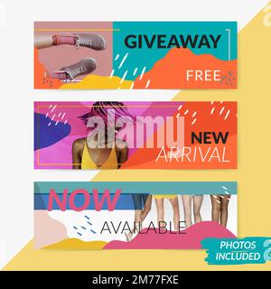 Sale template banner set vector Stock Vector