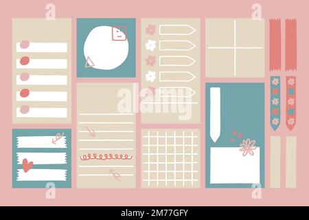 Sticky note doodle collection vectors Stock Vector