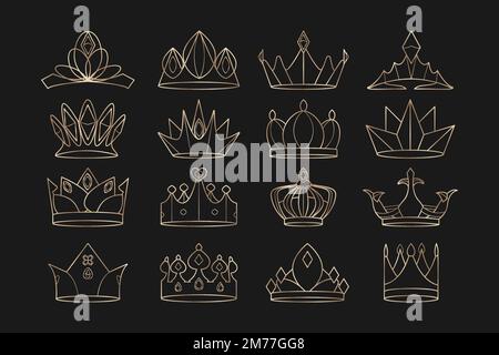 Luxurious royal crown designs vector collection Stock Vector