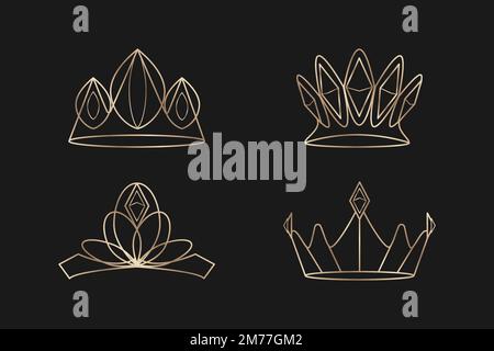 Luxurious royal crown designs vector collection Stock Vector