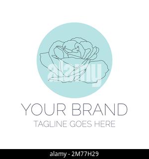 Modern Rose Flower Logo Design Stock Vector