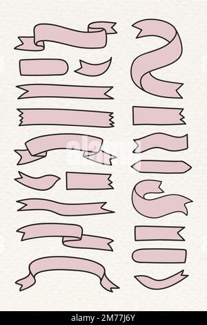 Hand drawn ribbon collection vector Stock Vector Image & Art - Alamy