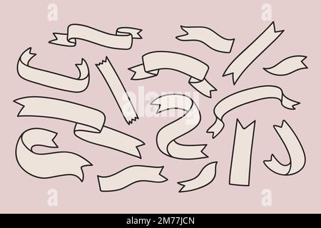Hand drawn ribbon collection vector Stock Vector Image & Art - Alamy