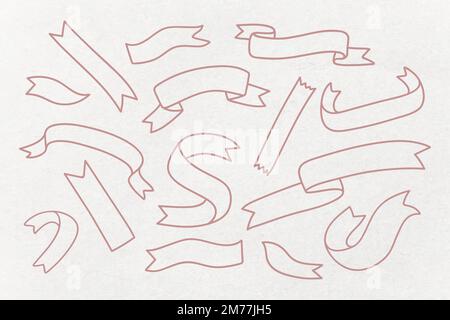Hand drawn ribbon collection vector Stock Vector Image & Art - Alamy