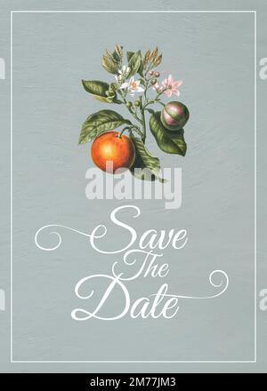 Tropical save the date wedding card vector Stock Vector