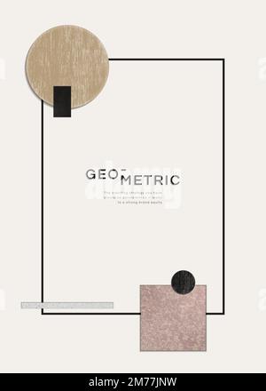 Geometric shape patterned on beige background vector Stock Vector