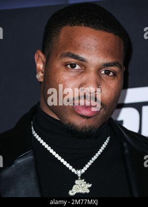 Los Angeles, United States. 07th Jan, 2023. LOS ANGELES, CALIFORNIA, USA - JANUARY 07: Zay Wilson arrives at ESPN And CFP's Allstate Party At The Playoff Event 2023 held at The Majestic Downtown on January 7, 2023 in Los Angeles, California, United States. (Photo by Xavier Collin/Image Press Agency) Credit: Image Press Agency/Alamy Live News Stock Photo