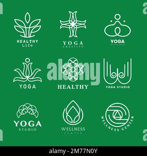 Set of yoga logo vector Stock Vector