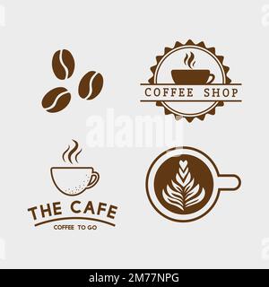 Set of coffee elements and coffee accessories vector Stock Vector
