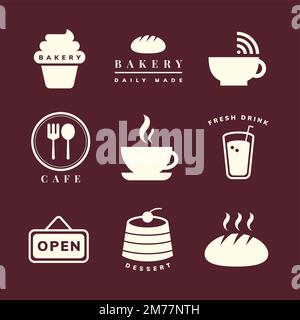 Coffee shop icon vector set Stock Vector