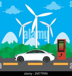 station car charger electric vector illustration Stock Vector