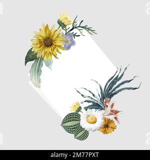 Frame decorated with flowers vector Stock Vector