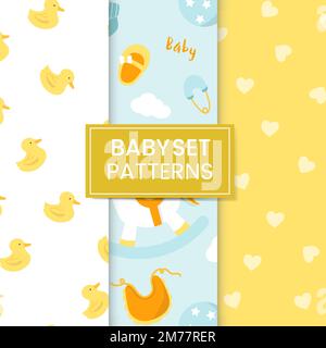 Set of baby pattern vector Stock Vector