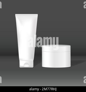 Set of white package mockups for skin care vector Stock Vector