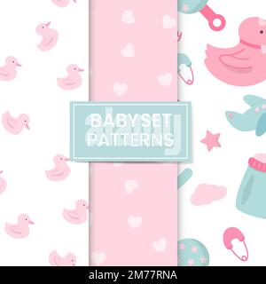 Set of baby pattern vector Stock Vector
