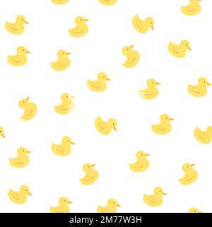 Seamless yellow rubber duck pattern vector Stock Vector