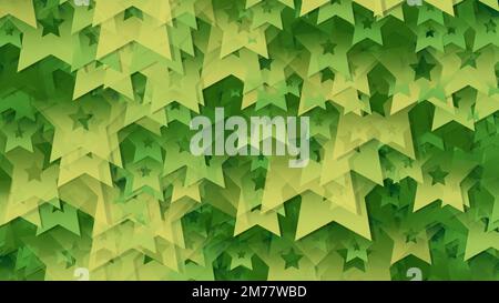 Star Array 3D rendering of an array of star shapes. Stars of different sizes in ...