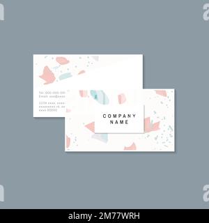 Colorful Terrazzo pattern business card vector Stock Vector