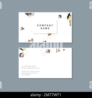 Colorful Terrazzo pattern business card vector Stock Vector