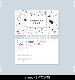 Colorful Terrazzo pattern business card vector Stock Vector