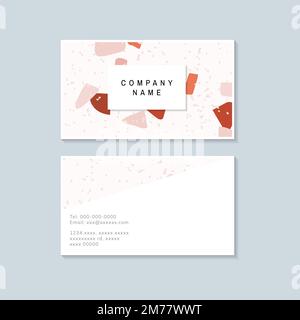 Colorful Terrazzo pattern business card vector Stock Vector