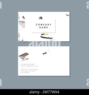Colorful Terrazzo pattern business card vector Stock Vector