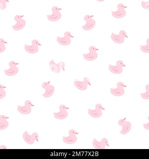 Seamless pink duck pattern vector Stock Vector