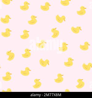 Seamless yellow rubber duck pattern vector Stock Vector
