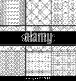Set of geometric patterned backgrounds vector Stock Vector