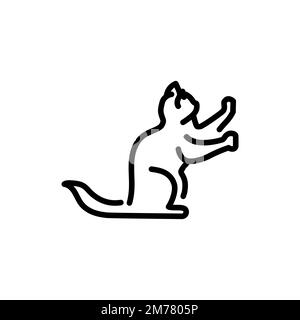 Happy Cat Sitting Color Line Icon Pictogram Web Page Mobile Stock