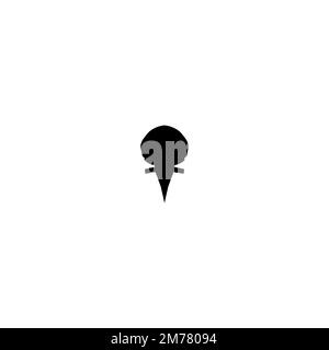 Pin icon. Simple style travel agency big sale poster background symbol. Pin brand logo design element. Pin t-shirt printing. Vector for sticker. Stock Vector