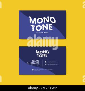 Monotone business card template mockup vector Stock Vector