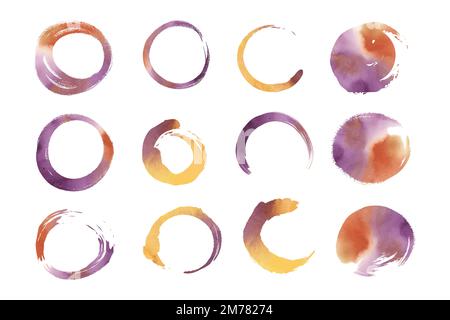 Watercolor geometric shapes vector set Stock Vector