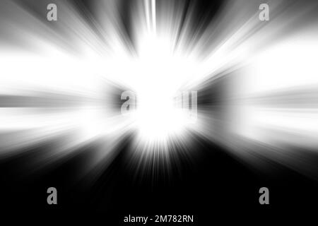 Balck line as speed movement or explosion or zoom usage on white background Stock Photo