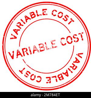 Grunge red variable cost word round rubber seal stamp on white background Stock Vector