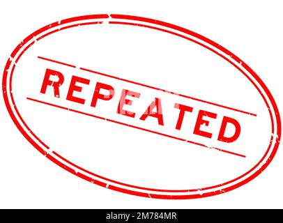Grunge red repeated word oval rubber seal stamp on white background Stock Vector