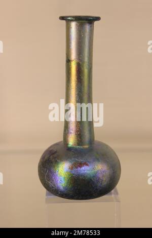 Coloured Glass Bottle, Amman, Jordan Roman Period 2nd century AD Stock Photo