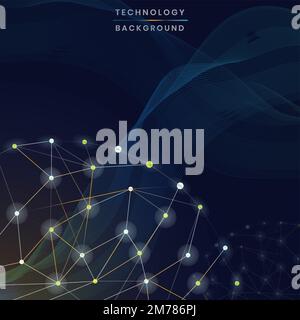 Yellow futuristic technology background vector Stock Vector