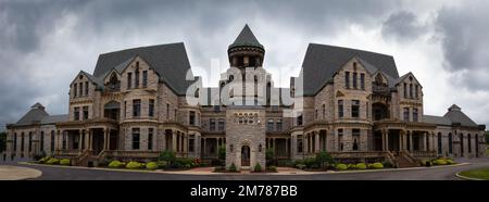 A panoramic shot of the Ohio State Reformatory in Mansfield, Ohio Stock Photo