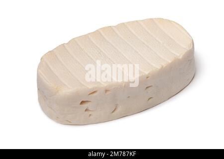 Single whole French le coq de bruyere cheese isolated on white background Stock Photo