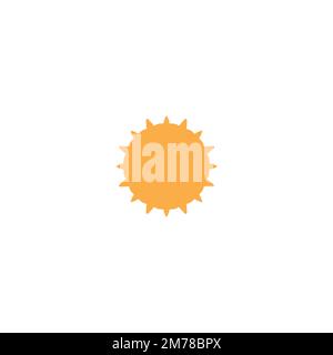 Sun icon. Simple style summer travel big sale poster background symbol. Sun brand logo design element. Sun t-shirt printing. Vector for sticker. Stock Vector