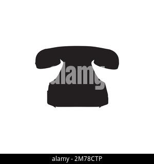 Home phone icon. Simple style Home phone shop big sale poster background symbol. Home phone brand logo design element. Home phone t-shirt printing. Stock Vector