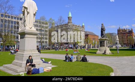 The greens at City Hall Belfast - BELFAST, UK - APRIL 25, 2022 Stock Photo