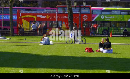 The greens at City Hall Belfast - BELFAST, UK - APRIL 25, 2022 Stock Photo