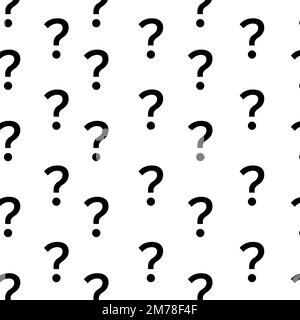 Question Mark seamless pattern, isolated on white background. Vector illustration, easy to edit. pattern Stock Vector