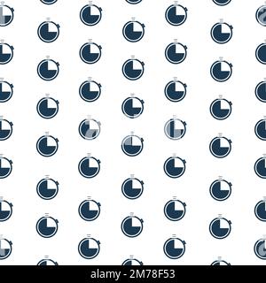 stopwatch  icon seamless pattern, isolated on white background. Vector illustration, easy to edit Stock Vector
