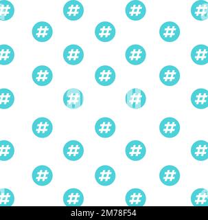 hashtag seamless pattern, isolated on white background. Vector illustration, easy to edit. Stock Vector