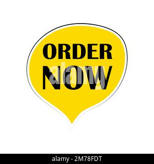 Order now label for business Stock Vector