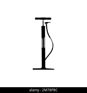 Air pump icon. Simple style tire filling big sale poster background symbol. Air pump brand logo design element. Air pump t-shirt printing. Stock Vector