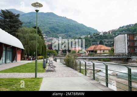 Bellano, Italy - April 30, 2022: Bellano lakeside. Stock Photo